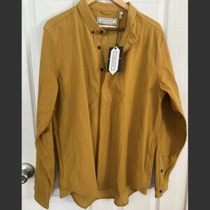 Hauste & Harte Passenger Yellow Casual Button Up Down Men's Shirt Jacket L NWT